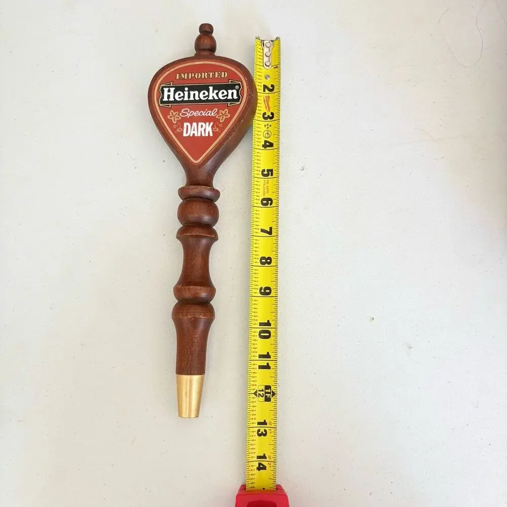 Vintage Heineken Special Dark Beer Tap Handle Wooden Keg Double Sided Handle 12”